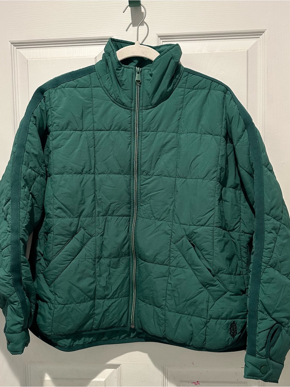 Free People Deep Teal Quilted Puffer Jacket